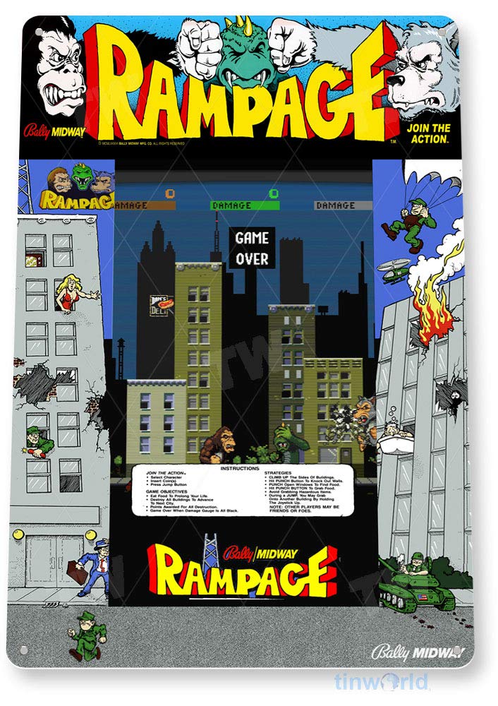 Insegna in latta Rampage Arcad - Gaming Console Shop recensione e prezzo